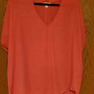 Bright pink short sleeved blouse